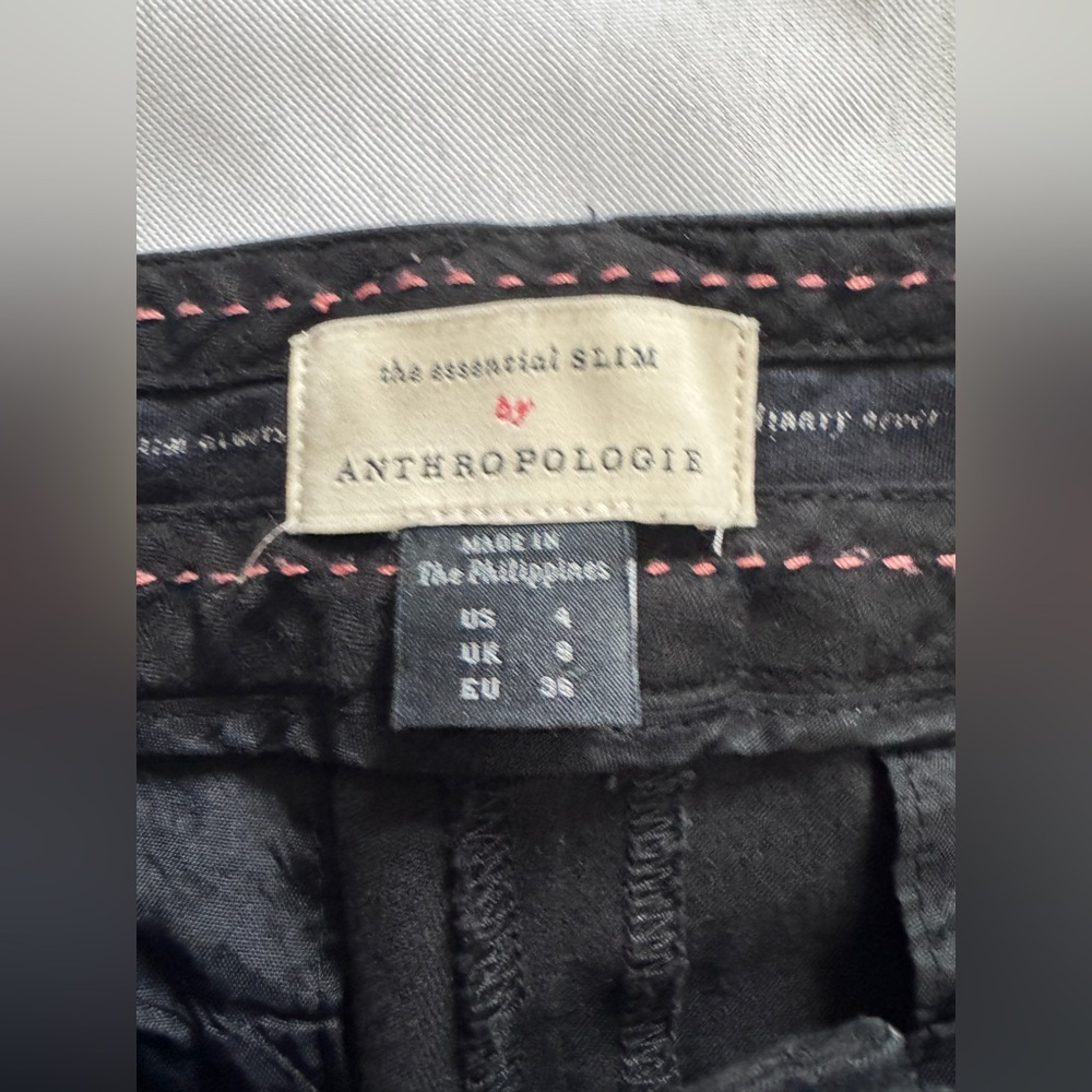 Anthropologie The Essential Slim Crop Black Pants Trousers Size 4 EUC - Picture 4 of 5